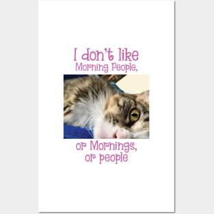 I don't like Morning people, or mornings or people, Maine Coon Posters and Art